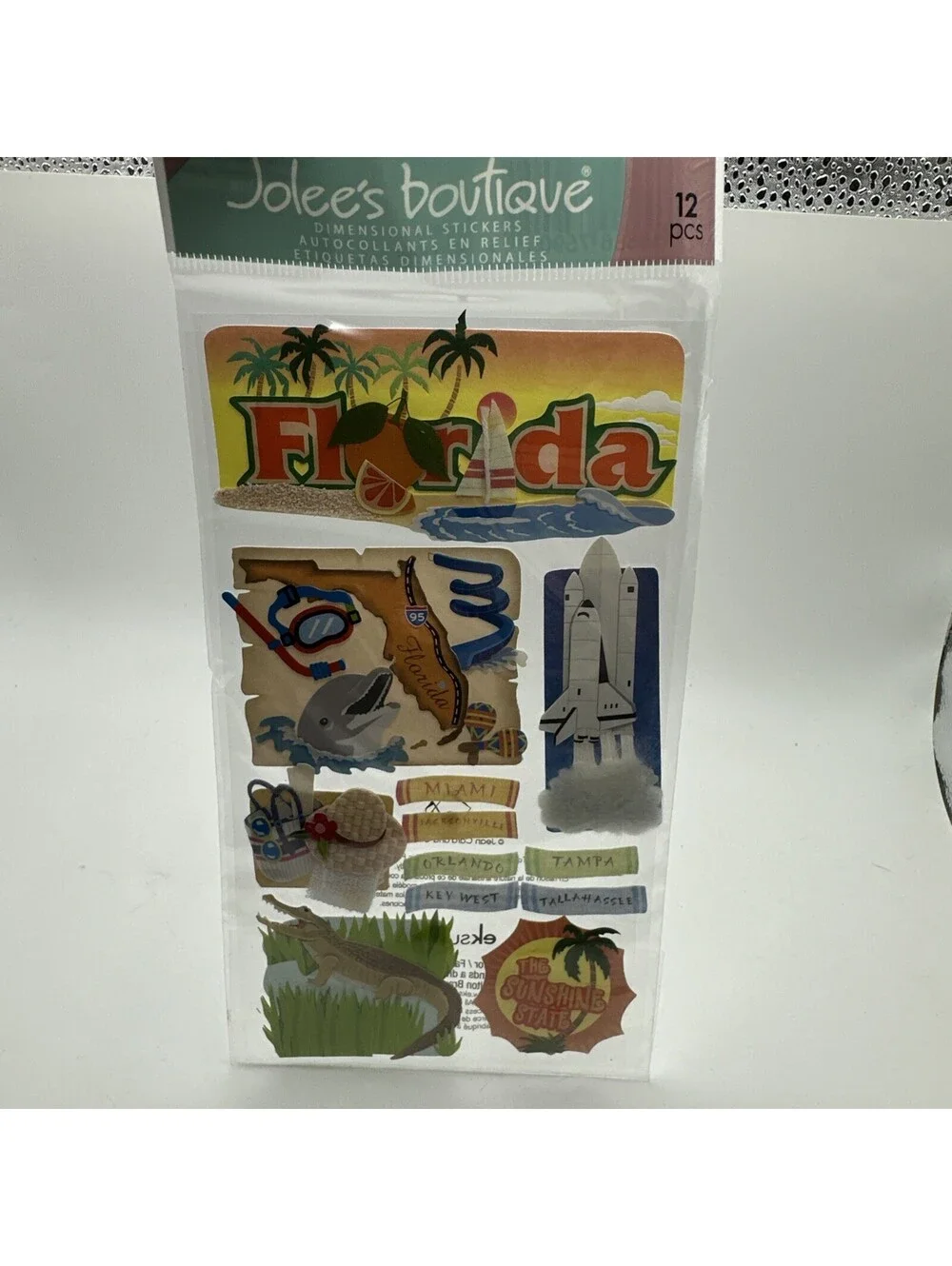Florida Palm Tree Flamingo Jolee's Boutique Dimensional Stickers Lot Of 3 New